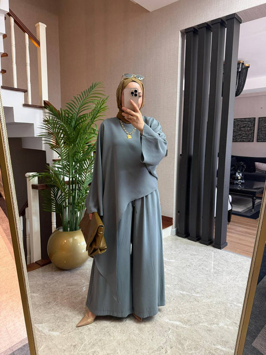 طقم انيق بقصه فريدة T-7014