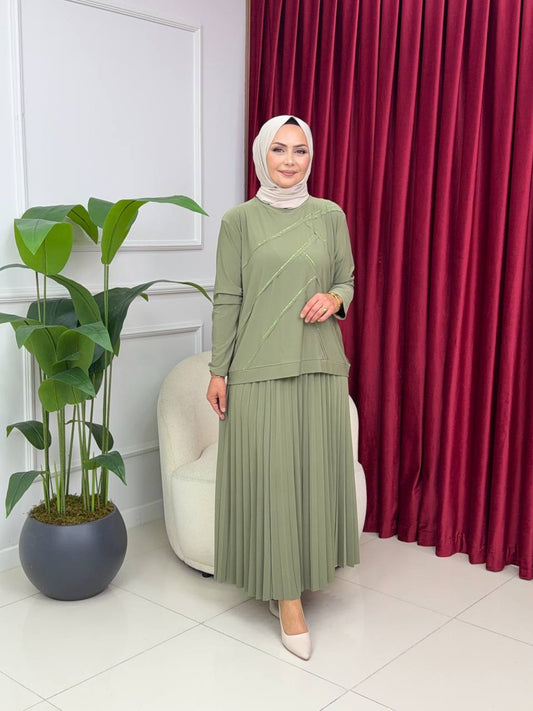 طقم تنورة وتونك L-0614
