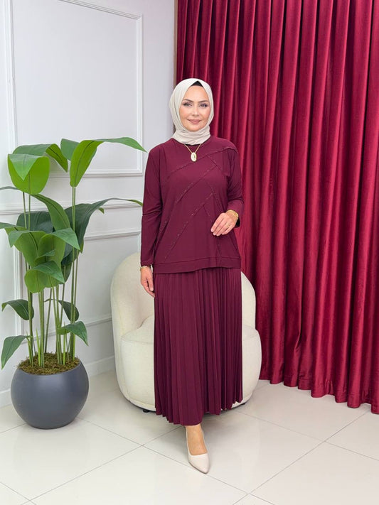 طقم تنورة وتونك L-0614